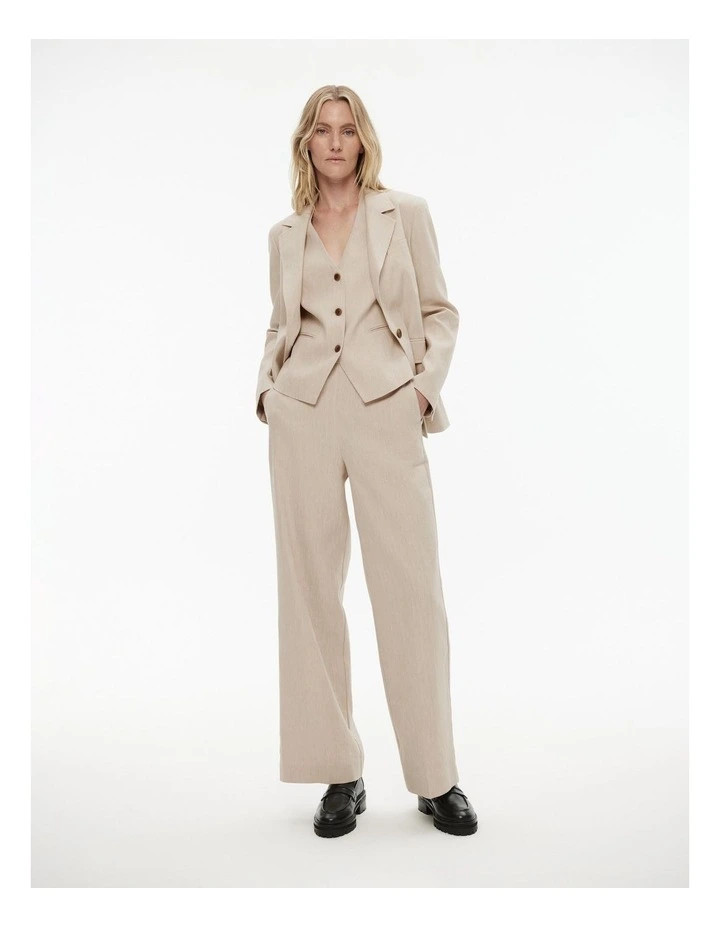 Cotton Linen Waistcoat in Flax | Myer