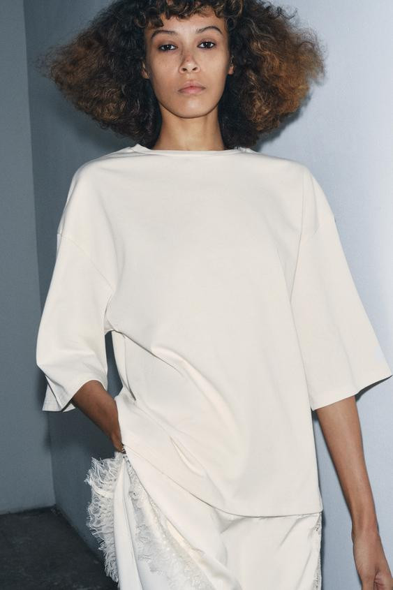 COMBINATION LACE T-SHIRT | Zara US