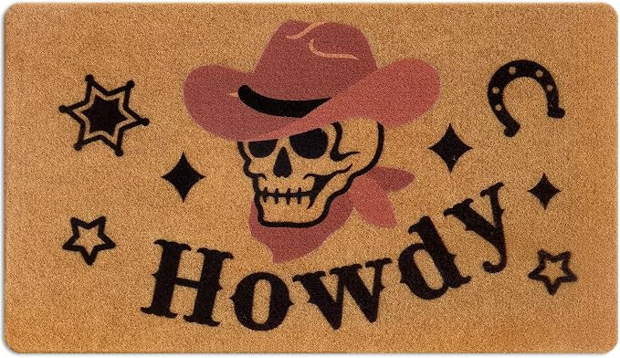 Western Halloween Skull Welcome Doormat, 17 x 30 Inches | Amazon (US)