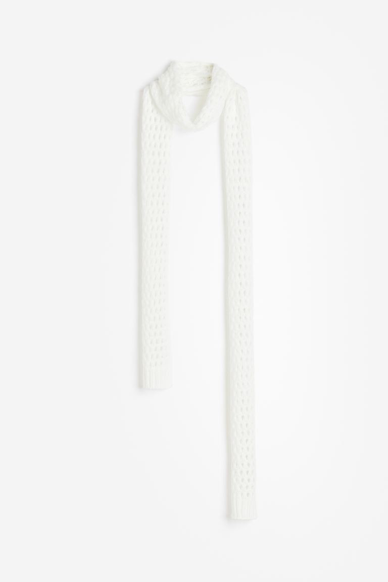 Narrow Hole-knit Scarf - Cream - Ladies | H&M US | H&M (US + CA)
