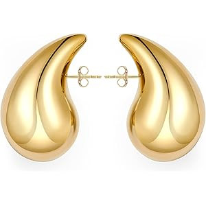 Chunky 18K Dupes Ohrringe Gold, Waterdrop Goldene Ohrringe Damen Ohrringe Dupes Earrings for Wome... | Amazon (DE)