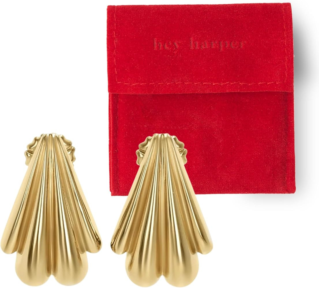 Gold Stud Earrings For Women Trendy - Lightweight Waterproof & Sweatproof Jewerly | Amazon (US)