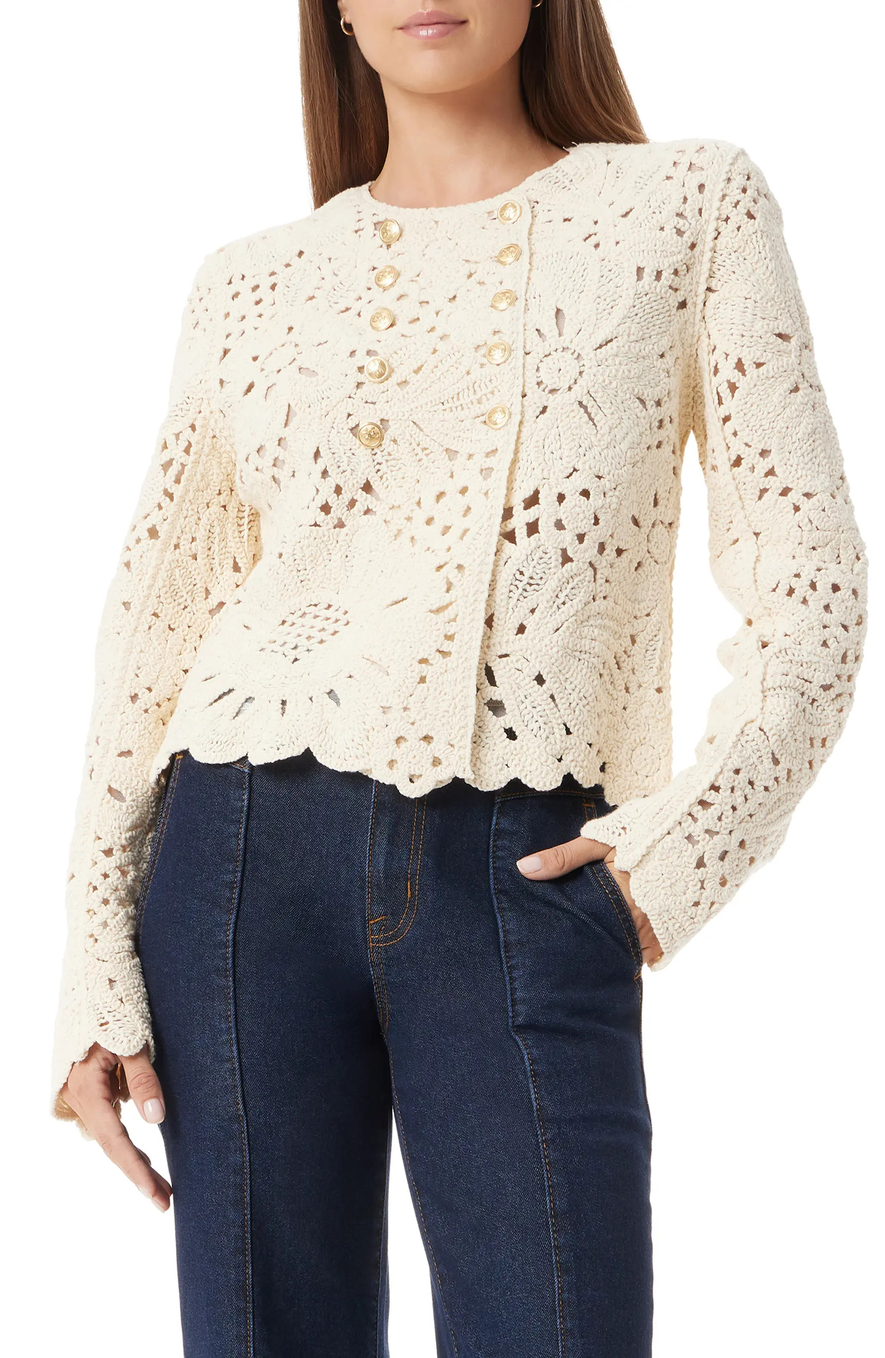 Fiona Double Breasted Open Stitch Cardigan | Nordstrom