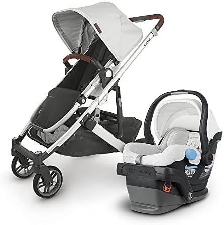 UPPAbaby Cruz V2 Stroller - Bryce (White Marl/Silver/Chestnut Leather) + Mesa Infant Car Seat - B... | Amazon (US)