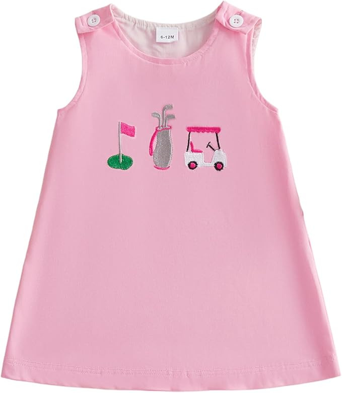Kids Toddler Baby Girl Golf Outfit Golf Tank Dress Sleeveless Golf Embroidery Summer Tennis A Lin... | Amazon (US)