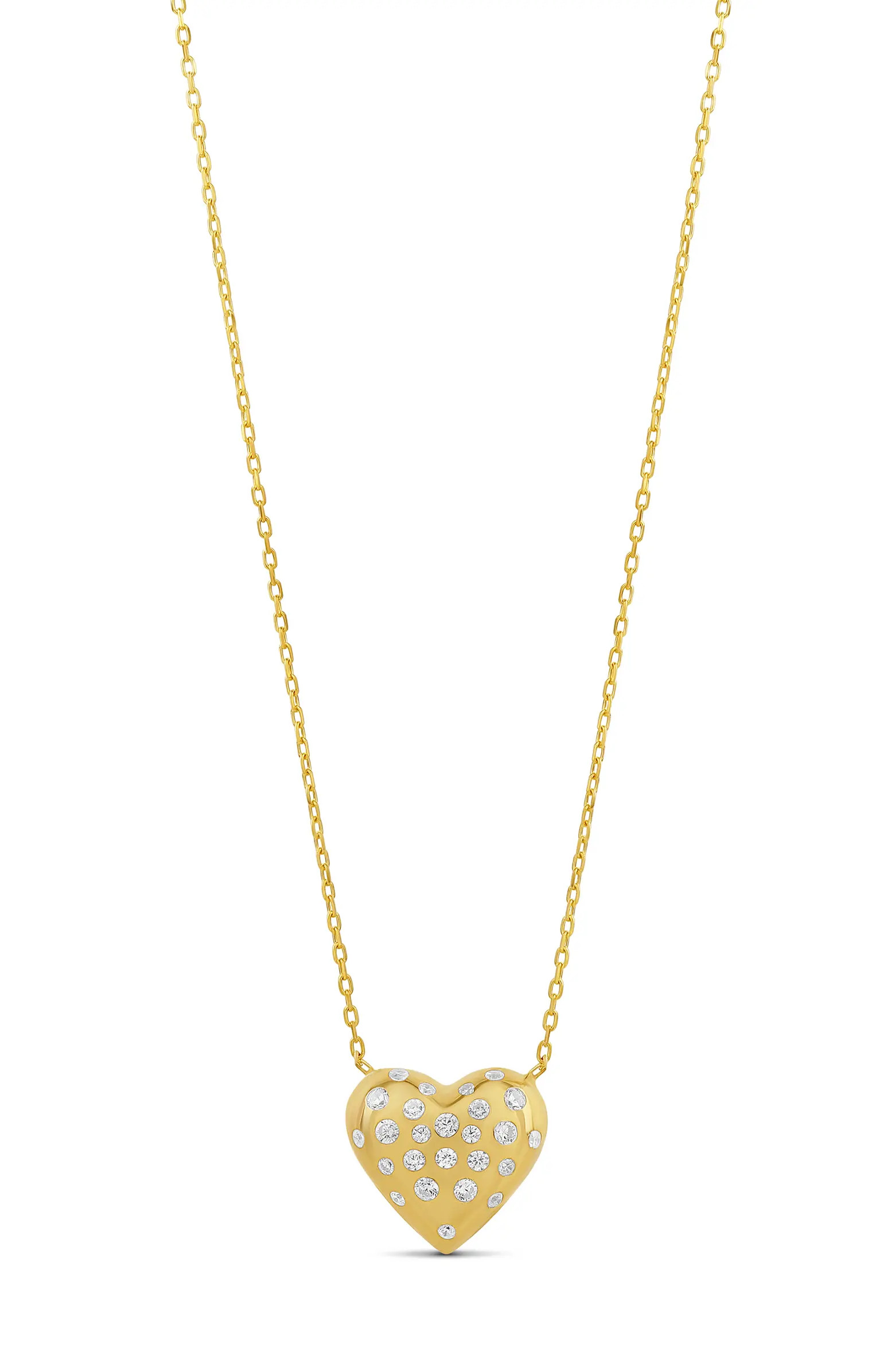 Scattered Stone Puffy Heart Necklace | Nordstrom