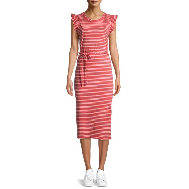 Time and Tru Ruffle Sleeve Dress | Walmart (US)