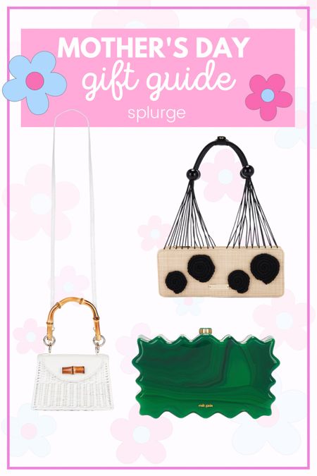 Mother’s Day gift guide for the ones who want to splurge!! Found these super cute bags from revolve. Green clutch is from Cult Gaia, very good quality bags. 

Revolve 
Mother’s Day bags
Cult Gaia 
Summer finds 

#LTKGiftGuide #LTKitbag #LTKstyletip