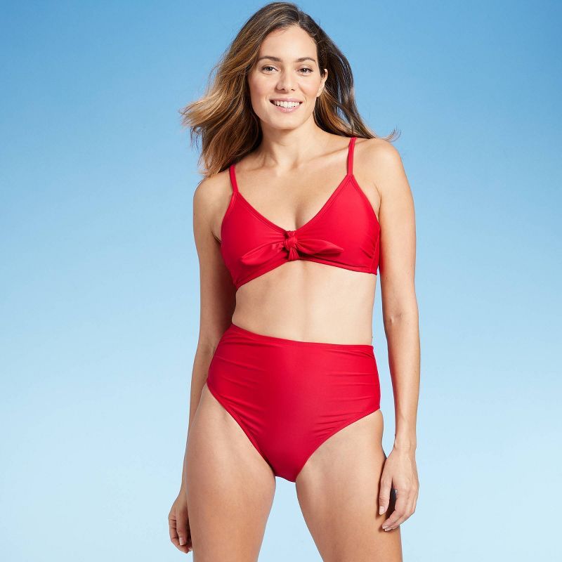 Women's High Waist Medium Coverage Bikini Bottom - Kona Sol™ Red | Target