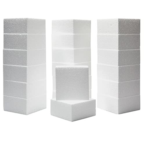 Juvale White Foam Blocks for Crafts, Polystyrene Squares for DIY Sculptures, Art Supplies (4x4x2 in, | Amazon (US)
