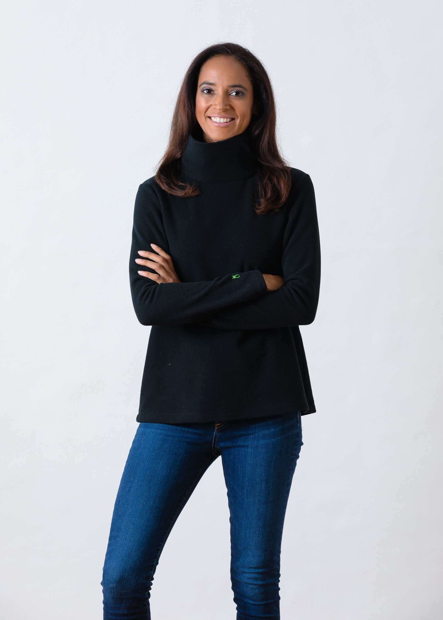 Greenpoint Turtleneck in Vello Fleece (Black) | Dudley Stephens