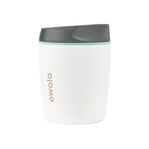 Owala SmoothSip Insulated Stainless Steel Coffee Tumbler, Reusable Iced Coffee Cup, Hot Coffee Travel Mug, Perfect for Cappuccino, BPA Free, 10 oz, Gray (Cloudscape) | Amazon (US)