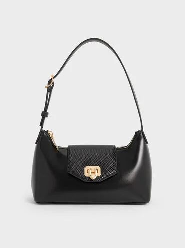 Arwen Belted Shoulder Bag
 - Black | Charles & Keith US