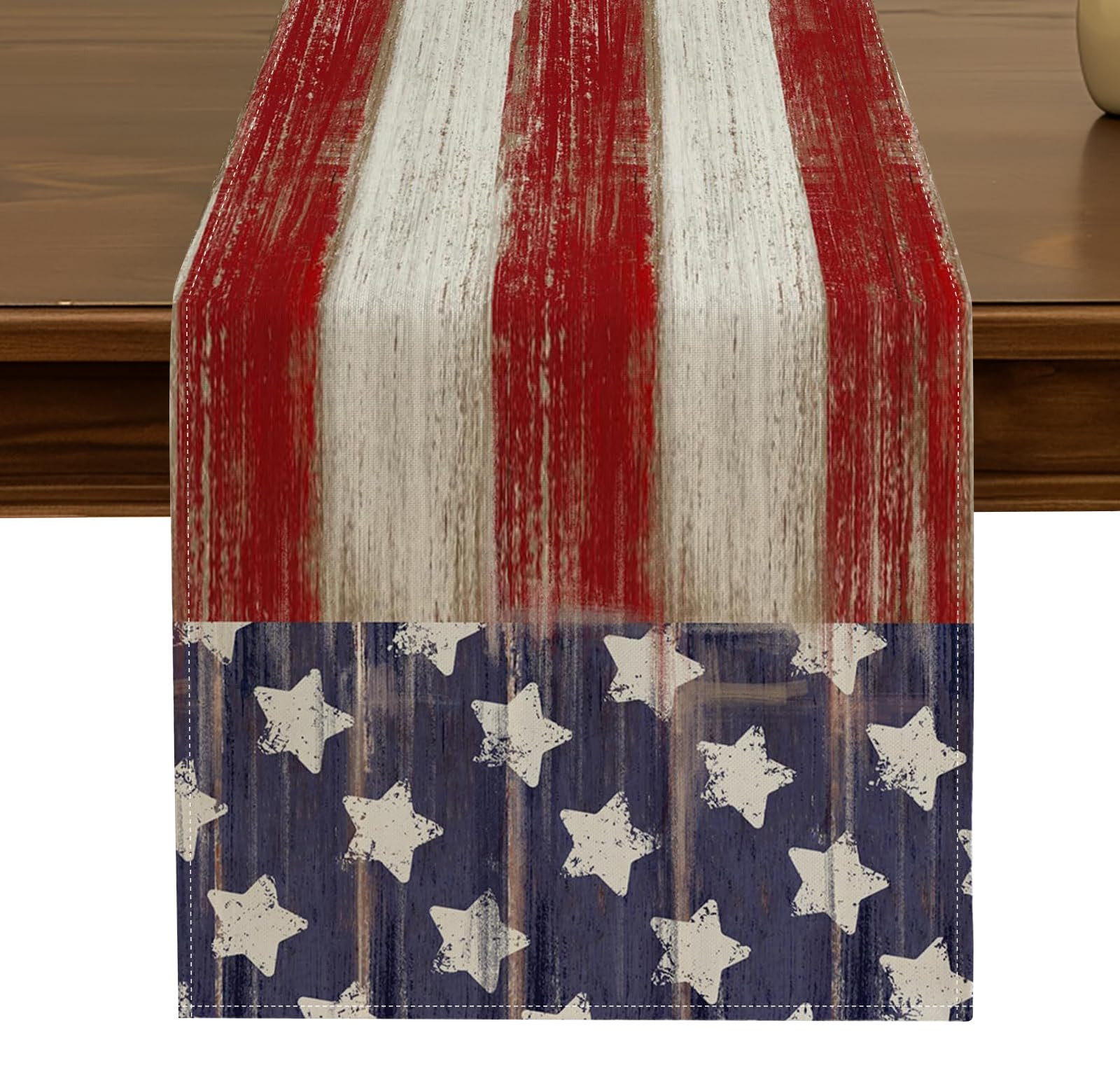 Star American Flag 4th of July Table Runner 13x72 Inch Patriotic Stripe Memorial Day Independence... | Amazon (US)