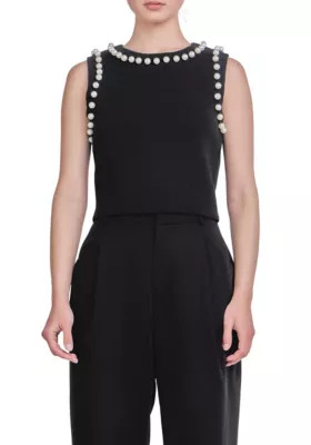 Endless Rose Women's Pearl Detail Knit Tank Top | Belk