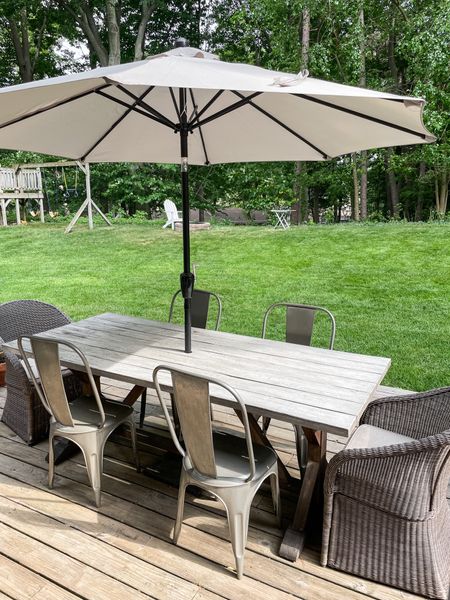 I love my new outdoor umbrella from Walmart for only $47.  It tilts and the 9 foot span covers my table.  

Outdoor 9 foot umbrella.  Walmart outdoor umbrella.  Outdoor furniture.  Outdoor decor.  

#LTKFind #LTKhome #LTKSeasonal