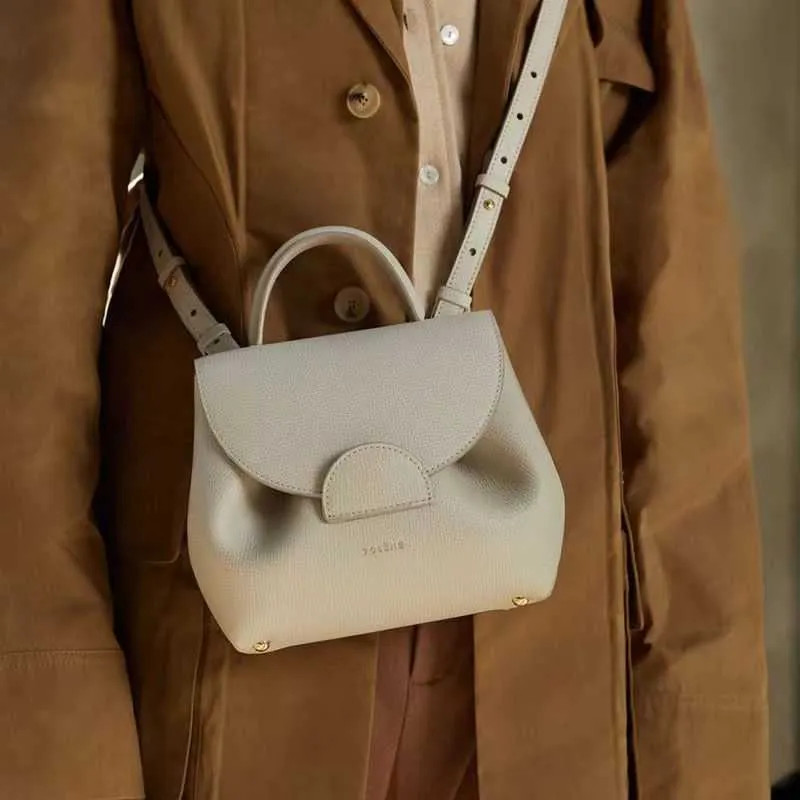 2023 Polene Paris bags Number One Nano Taupe Textured Leather Trio Camel Tote Bags Women Handbags | DHGate