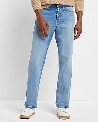Straight Light Wash Stretch Jeans | Express