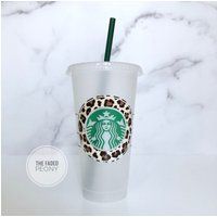 Tan Leopard Starbucks Cup, Starbucks Tumbler, Custom Starbucks Tumbler, Cheetah Personalized Starbucks Cup, Teacher gift, Coffee Cup | Etsy (US)