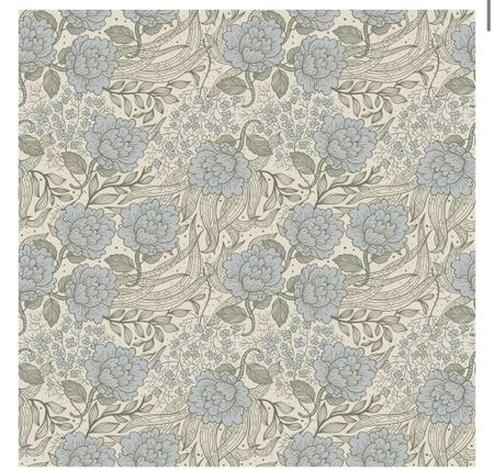 Blue and cream peony wallpaper English cottage style home 

#LTKhome
