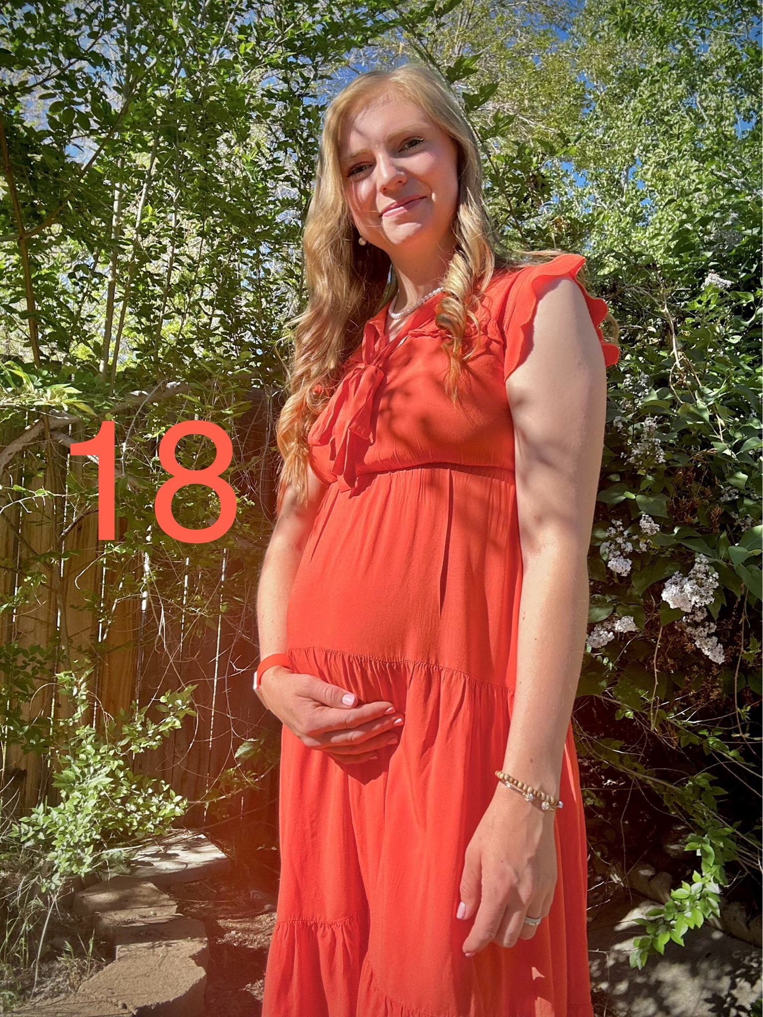 Orange maternity friendly dress. 
Tts and light and flowy!


#LTKFindsUnder50 #LTKBump #LTKParties