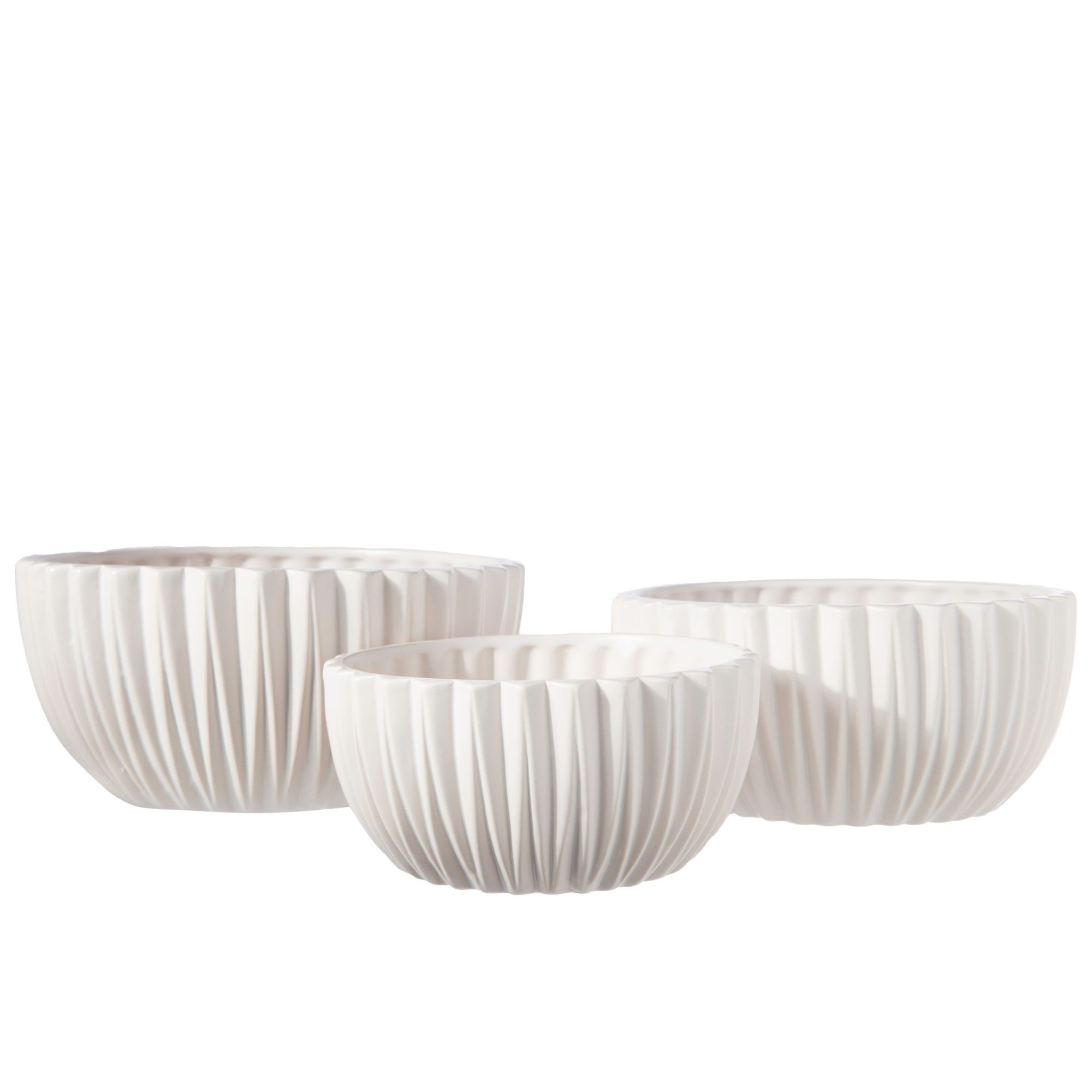 Round Pot with Embossed Ribbed Pattern, Set of 3, White - Walmart.com | Walmart (US)