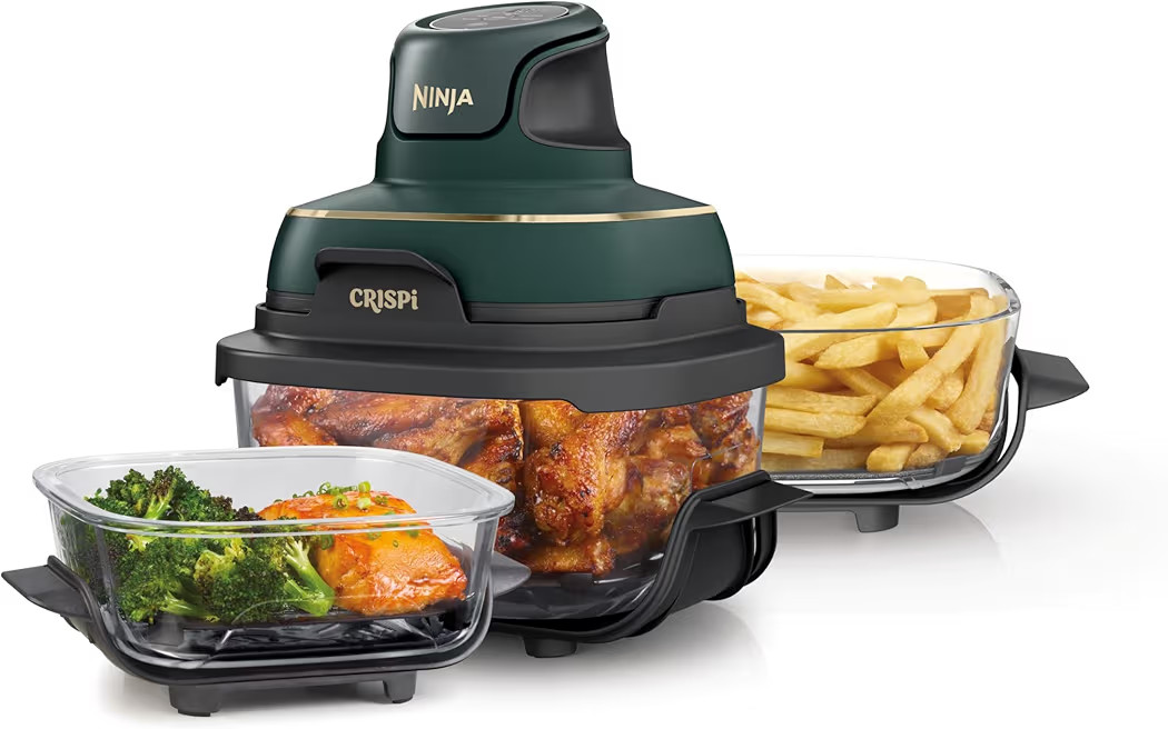 Ninja Crispi 5-in-1 Glass Air Fryer | 450°F, Nontoxic, 4QT & 6-Cup Containers & Lids | Microwave... | Amazon (US)