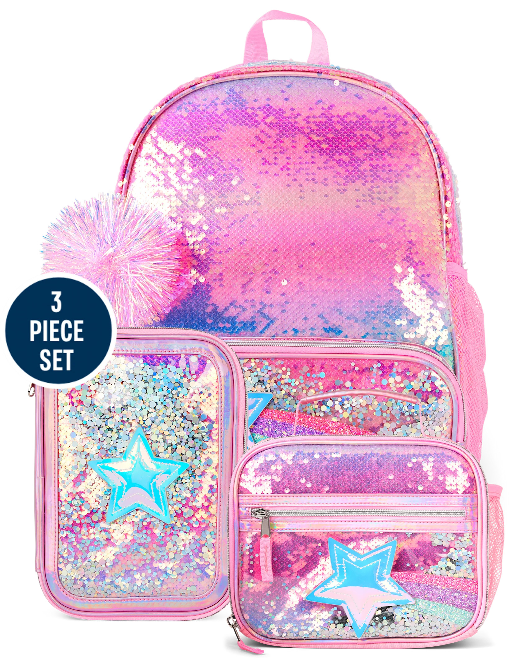 Girls Rainbow Sequin Shakey Star Backpack 3-Piece Set - multi clr | The Children's Place