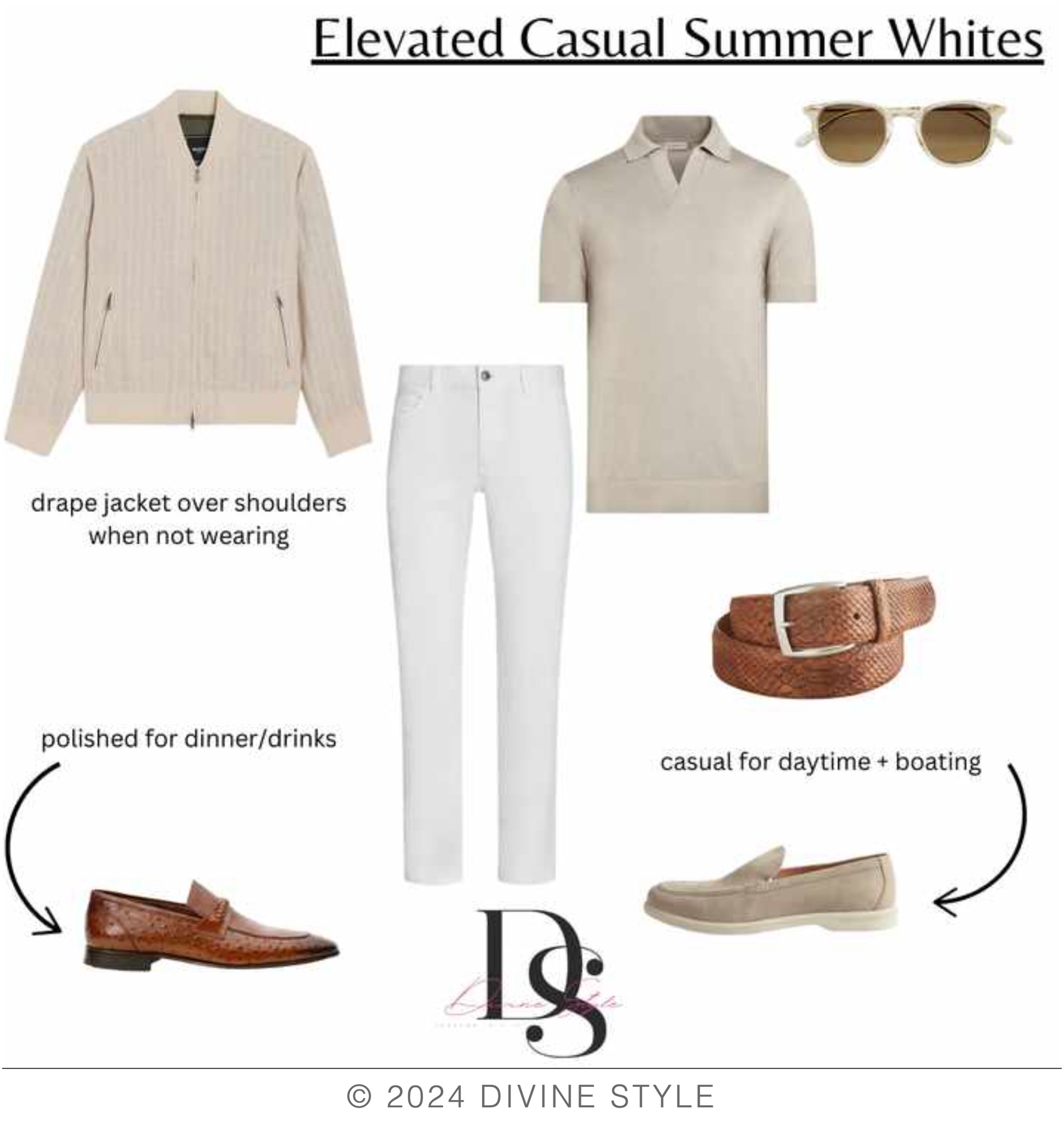 Elevated summer white outfit for men. Intermixing tones of sand and beige with white shirts and pants gives an outfit a modern look without being “too-white” colored.

#LTKShoeCrush #LTKSummerSales #LTKMens