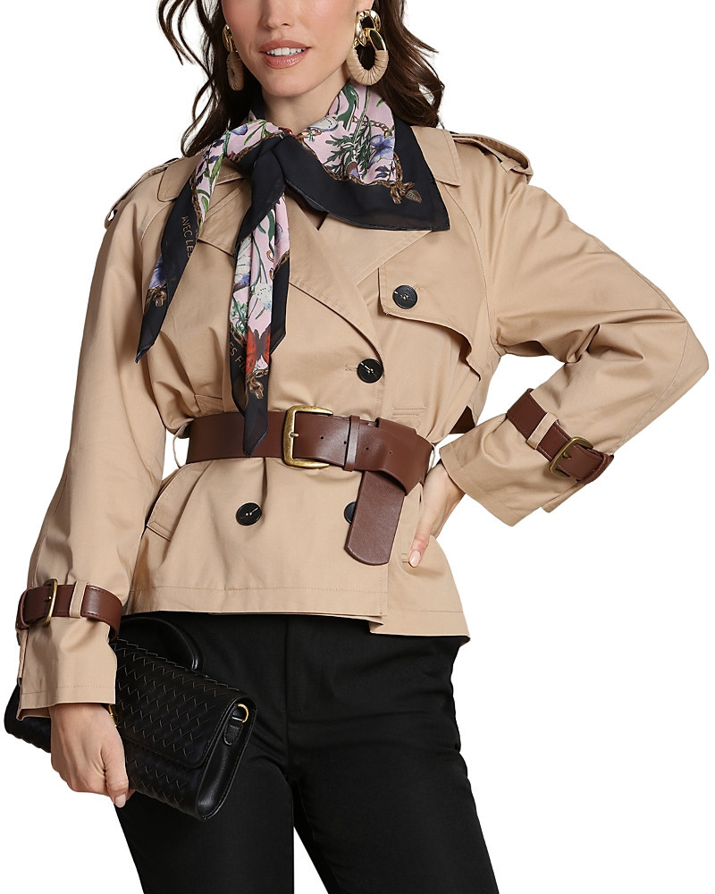 Avec Les Filles Short Trench Jacket with Leather Belt | Bloomingdale's (US)
