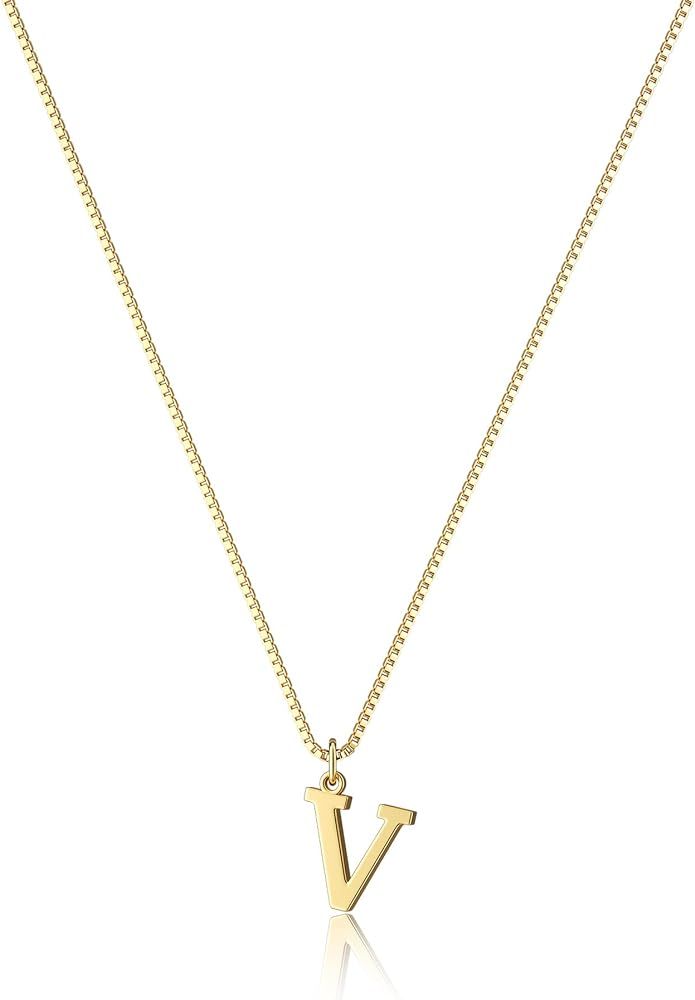 Foxgirl Gold Initial Necklaces for Women Girls, Dainty Gold Letter Necklace Tiny A-Z Pendant Chok... | Amazon (US)