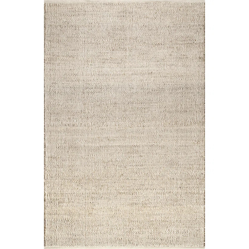 Helton Farmhouse Handmade Flatweave Jute/Cotton Beige Rug | Wayfair North America