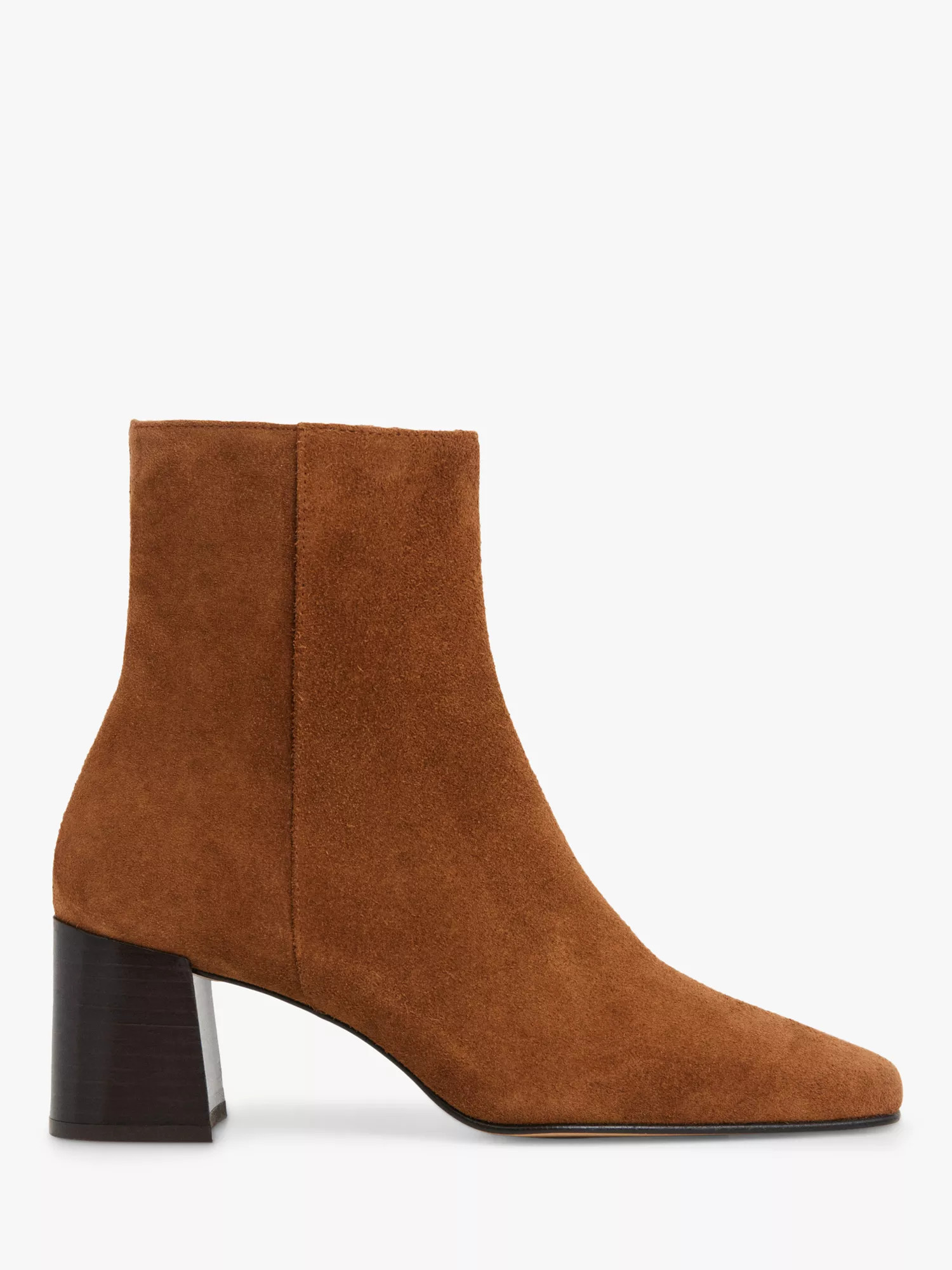 Flattered Cay Suede Block Heel Ankle Boots, Brown | John Lewis (UK)