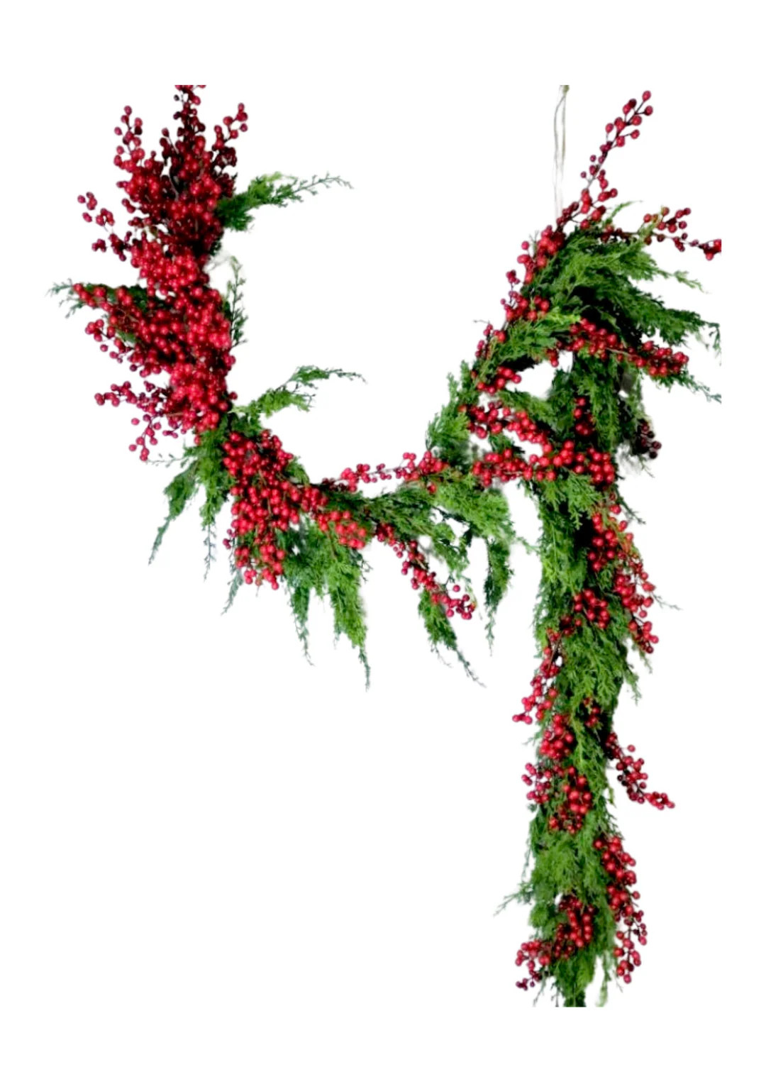 Pre-Order 9ft Cedar and Red Berry Garland | Journey Decor