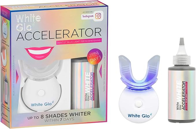 White Glo Accelerator Teeth Whitening Kit with LED Light for Sensitive Teeth and Gums, 3 Months o... | Amazon (US)