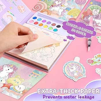 Accevo Paint with Water Coloring Books for Toddlers, Unicorn Theme Mess Free Watercolor Painting ... | Amazon (US)