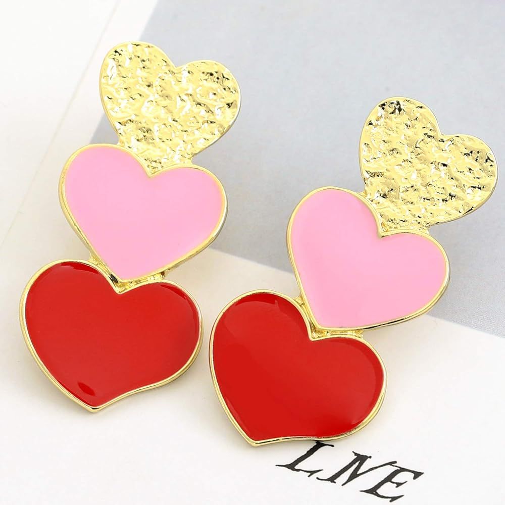 Colorful Love Earrings for Women - Earrings for Girls Women Gifts - Choice of Color | Amazon (US)