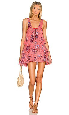 Free People Sunrise Nightie Mini Dress in Carnation from Revolve.com | Revolve Clothing (Global)
