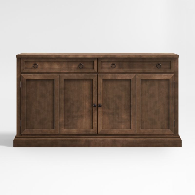 Cameo Nero Noce 62" Modular Media Console/TV Stand with Storage + Reviews | Crate & Barrel | Crate & Barrel