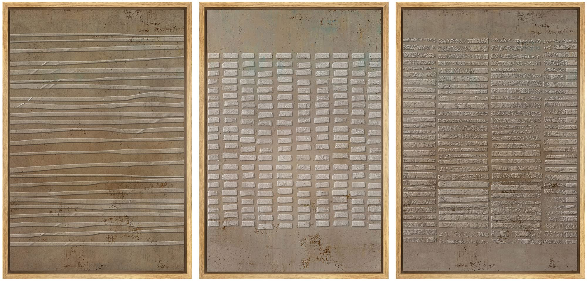 SIGNWIN Framed Canvas Print Wall Art Set Grunge Geometric Brown Line Art Graffiti & Street Art Ab... | Amazon (US)