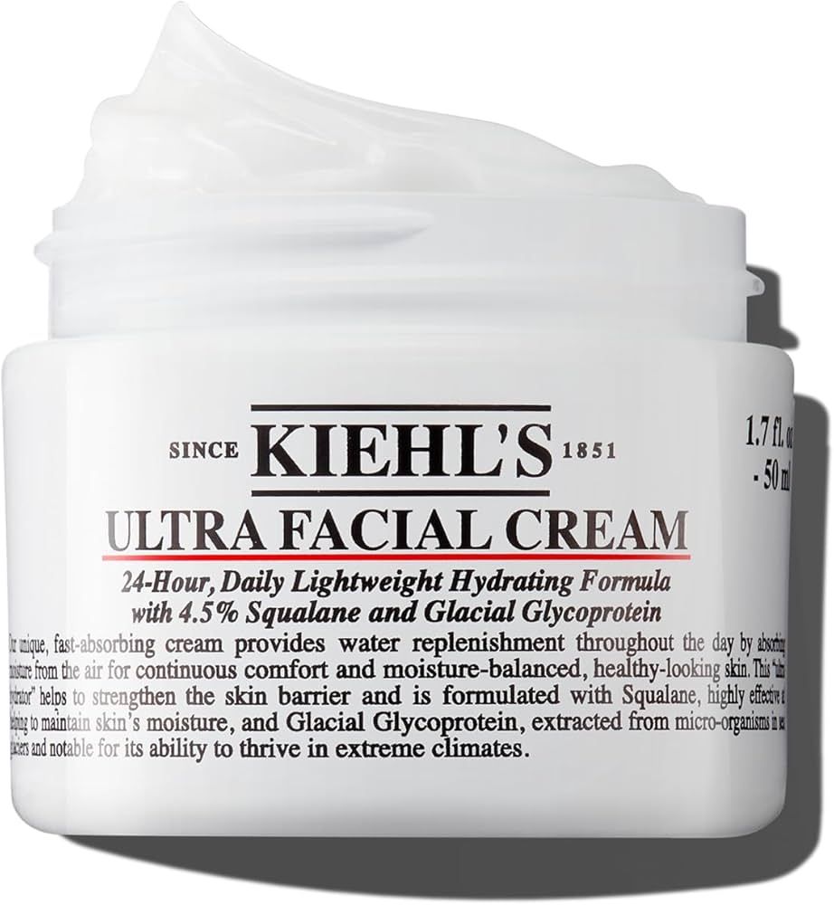 Kiehl's Ultra Facial Cream, with 4.5% Squalane to Strengthen Skin's Moisture Barrier, Skin Feels ... | Amazon (US)