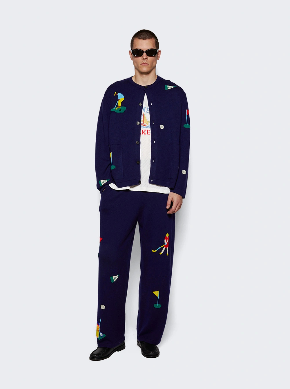 Wool Knit Golf Cardigan Navy | The Webster