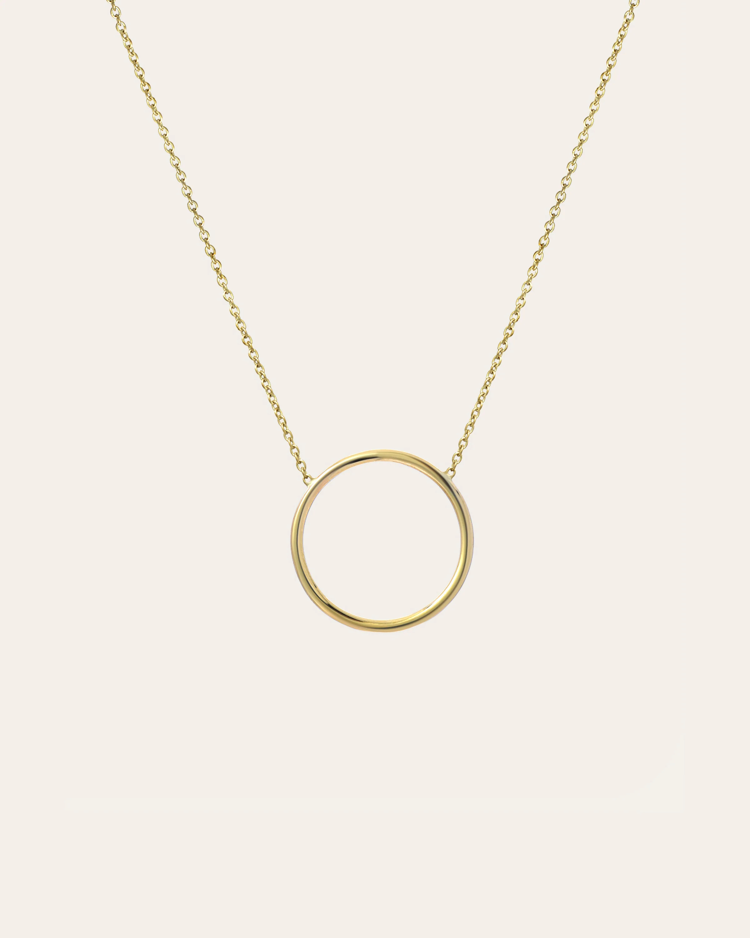 14k Gold Circle Necklace | Zoe Lev Jewelry