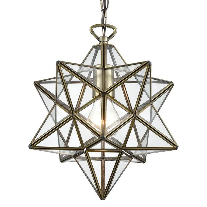 Elk Home 1145-020 Moravian Star Single Light 12" Wide Pendant Antique Brass Indoor Lighting Pendants | Build.com, Inc.