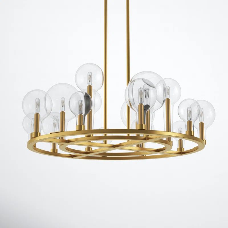 Indira 16 - Light Dimmable Wagon Wheel Chandelier | Wayfair North America