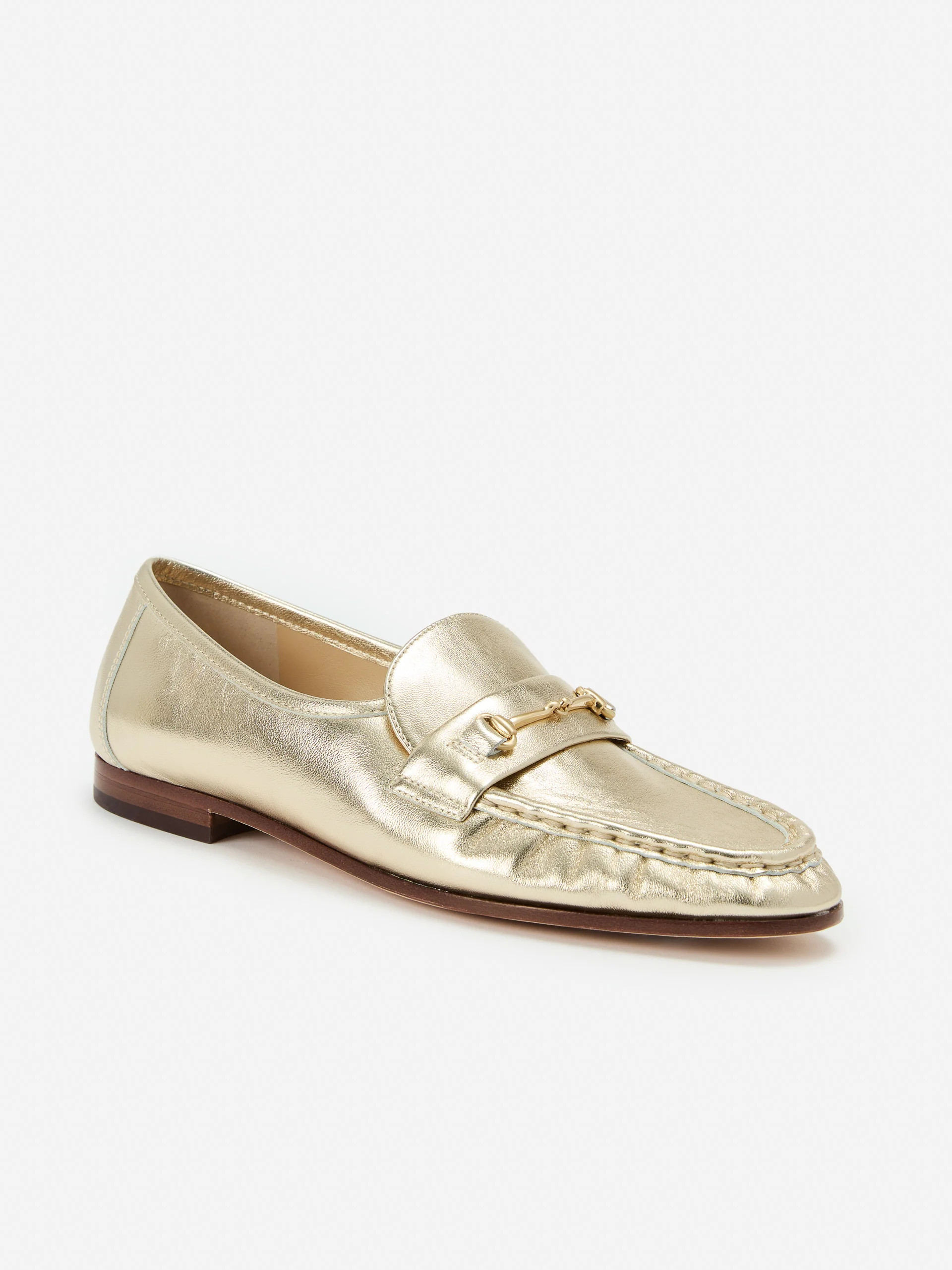 J.McLaughlin Women's Melanie Leather Loafers Gold Leaf, Size 11 | J.McLaughlin