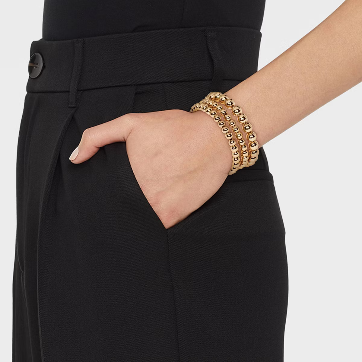 Brass Beaded Bracelet 3pc - A New Day™ Gold | Target