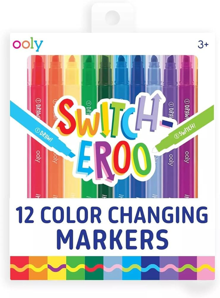 Ooly 12 Pack Color Changing Markers, Vibrant Colors - Cool Art Supplies for Kids | Amazon (US)
