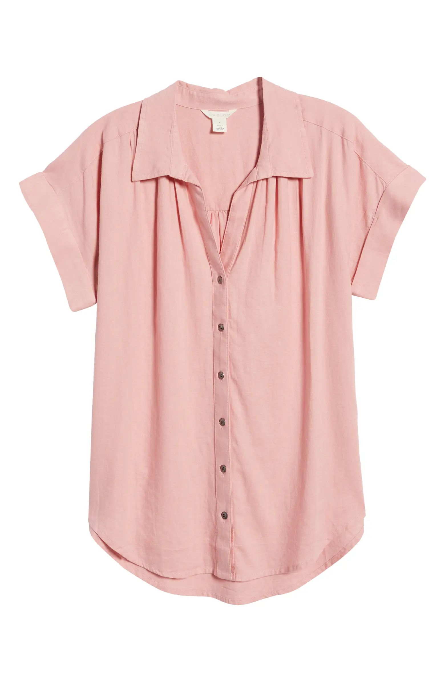 Linen Blend Camp Shirt | Nordstrom