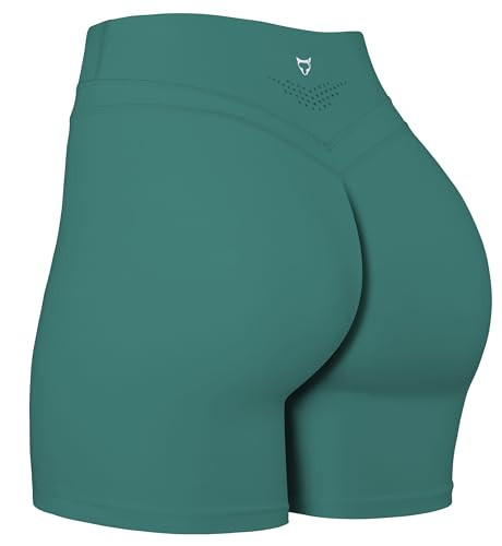 TomTiger Yoga Shorts for Women Tummy Control High Waist Biker Shorts Exercise Workout Butt Lifting Tights Women's Short Pants (Green, XL) | Amazon (US)